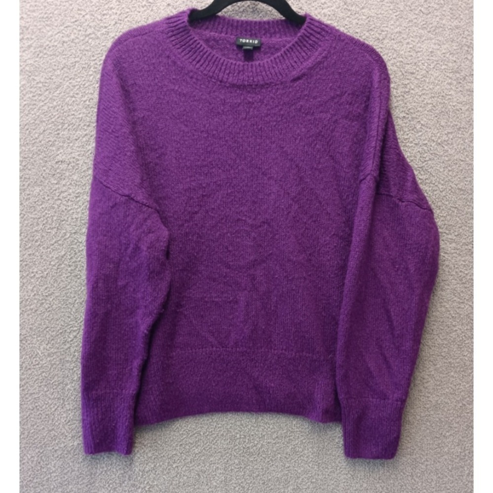Soft Cozy Knit Sweater Purple Relaxed Casual Women Torrid Size 2